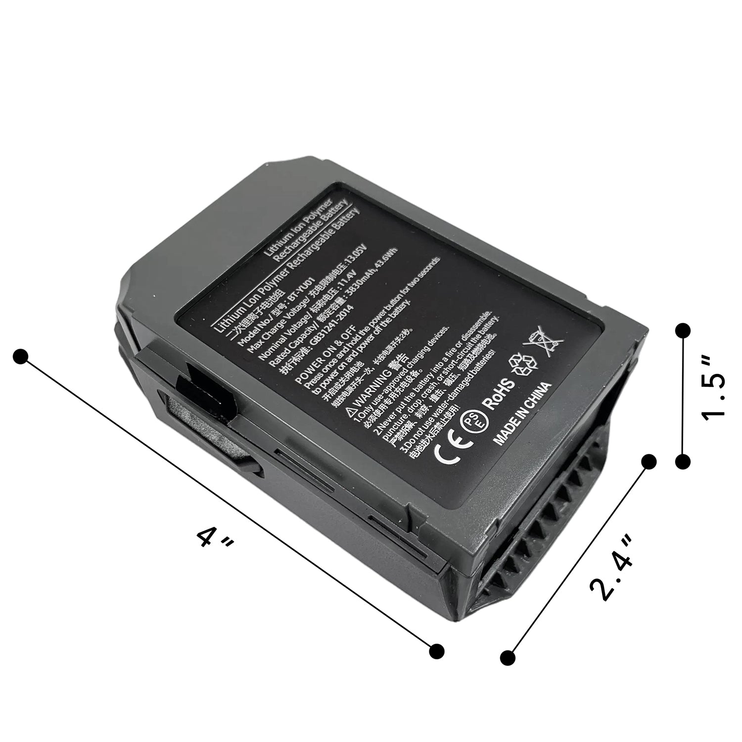 cellePhone Batterie Li-Polymer compatible avec DJI Mavic Pro (remplacement  pour GP785075-38300DB) - 3800mAh / 11,1V