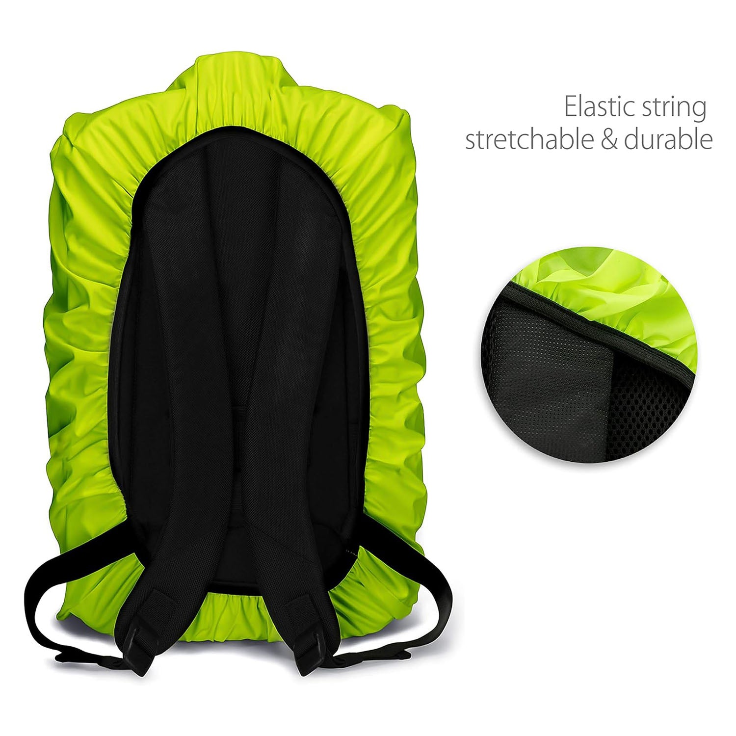MaximalPower Reflective Waterproof Backpack Cover with Front Mesh Pock
