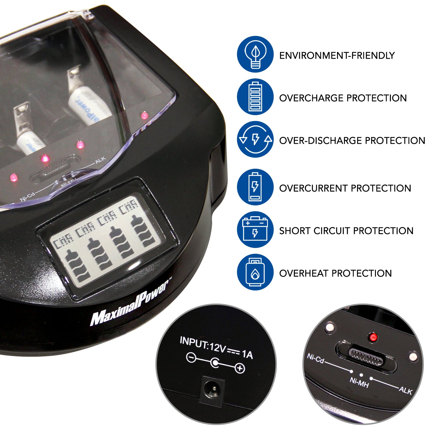 Micro Instruments Smart Charge FC999 Mark I Battery Smart Charger w/ LCD Display For C/D/AA/AAA/9V/Ni ...