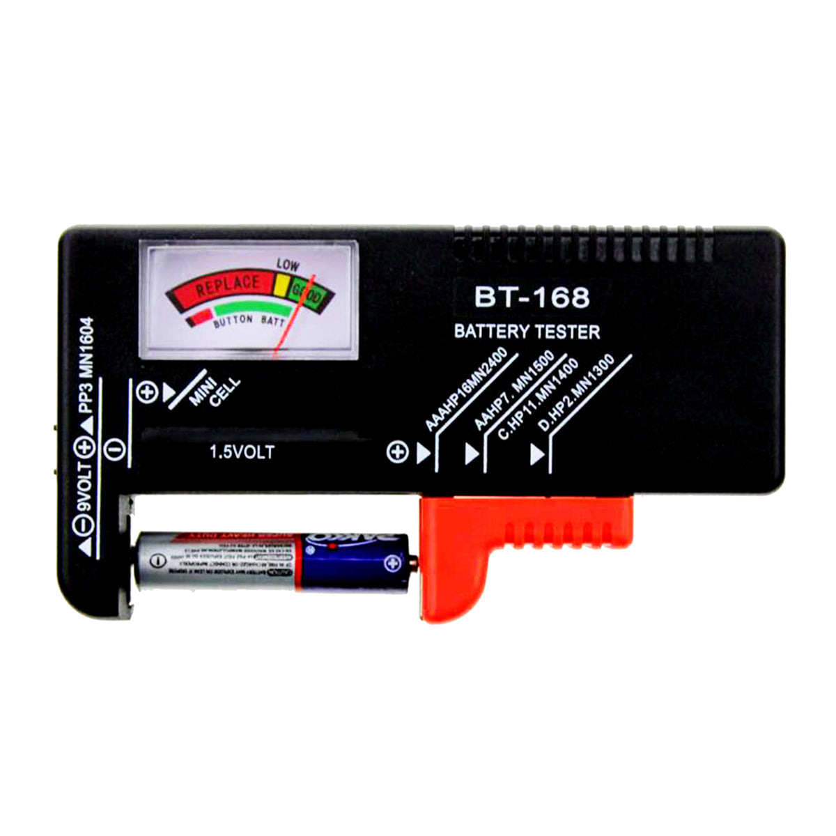 Universal Battery Tester for AA/ AAA/ C/ D/ 9V/ Button Batteries MaximalPower
