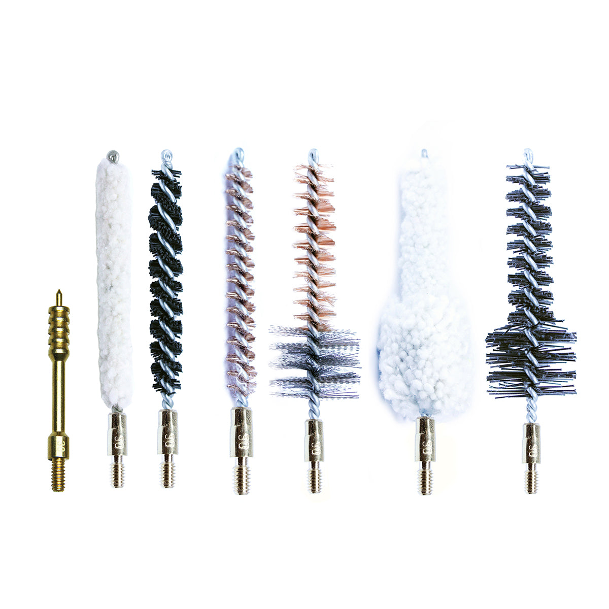 TB Accessories 40/.45cal & 10MM Bore Brush Set - Brass & Nylon Cleaning Brushes With 8-32 Thread