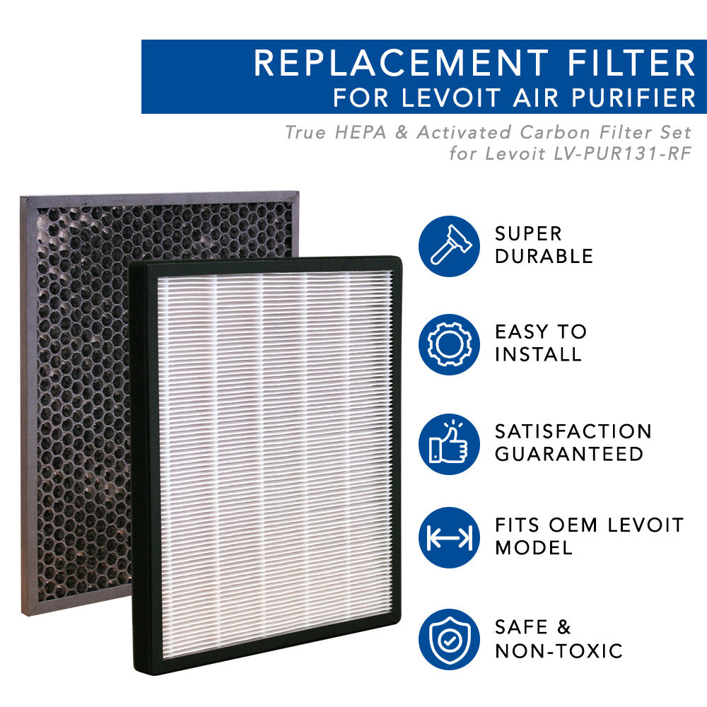 For LEVOIT LV-PUR131 Air Purifier Replacement Filter, True HEPA