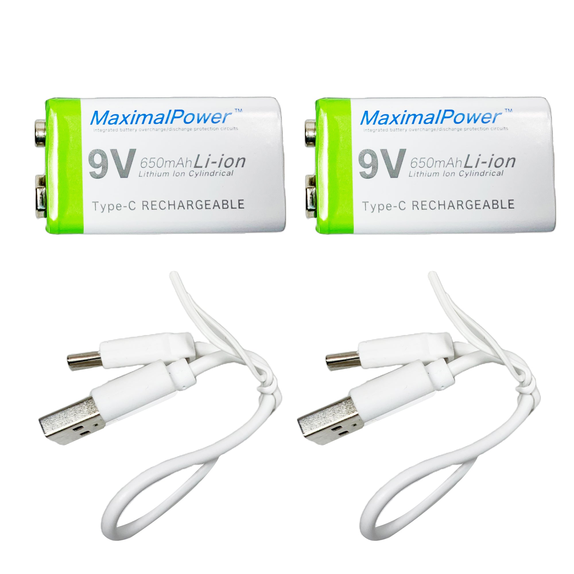 Piles rechargeables Type 9 Volt 650 mAh avec câble de charge USB Type-C -  Choix