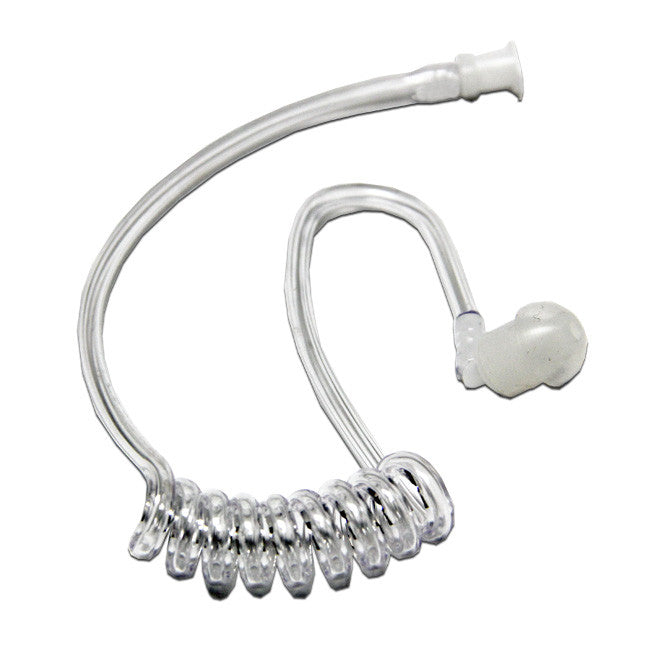 5-Pack Coiled Acoustic Ear Tubes For Two-Way Radio Earpiece - Black, Replacement Earbuds