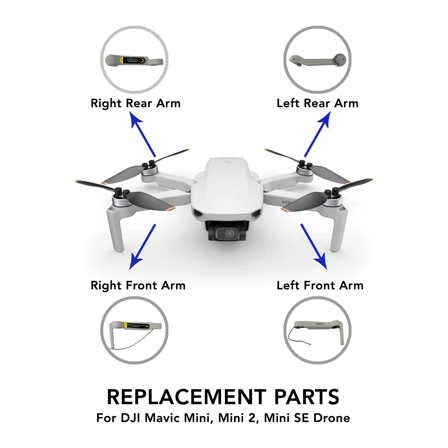 Replacement Parts for DJI Mavic Mini, Mini 2, Mini SE Drone